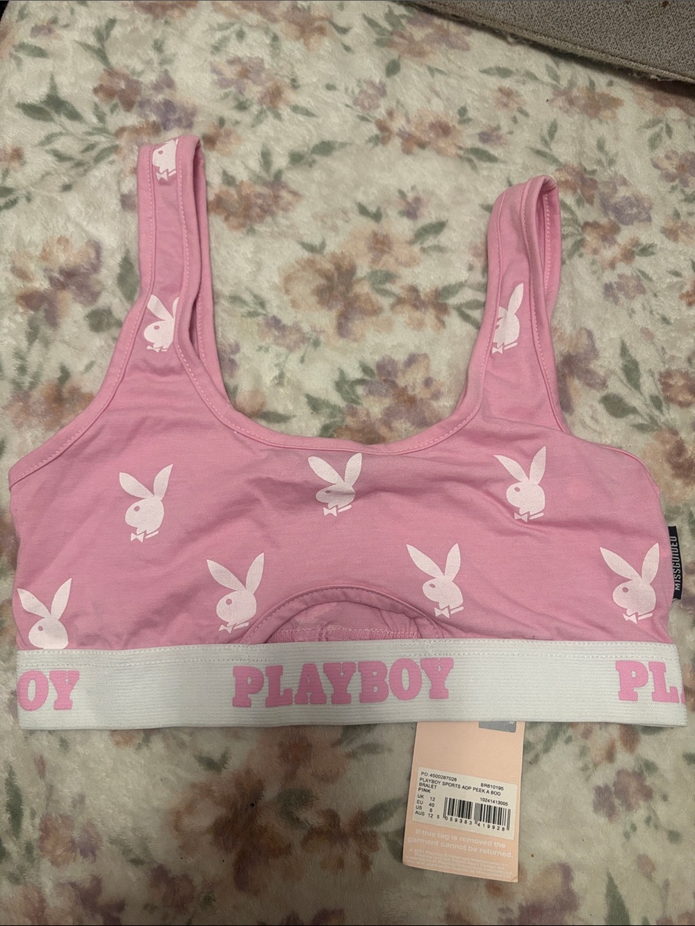 PLAYBOY Pink Bunny Logo Bralette